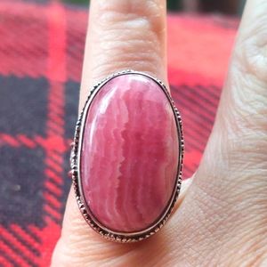 RHODOCHROSITE stone on beautiful sterling silver design. Size 5.75. Finql price